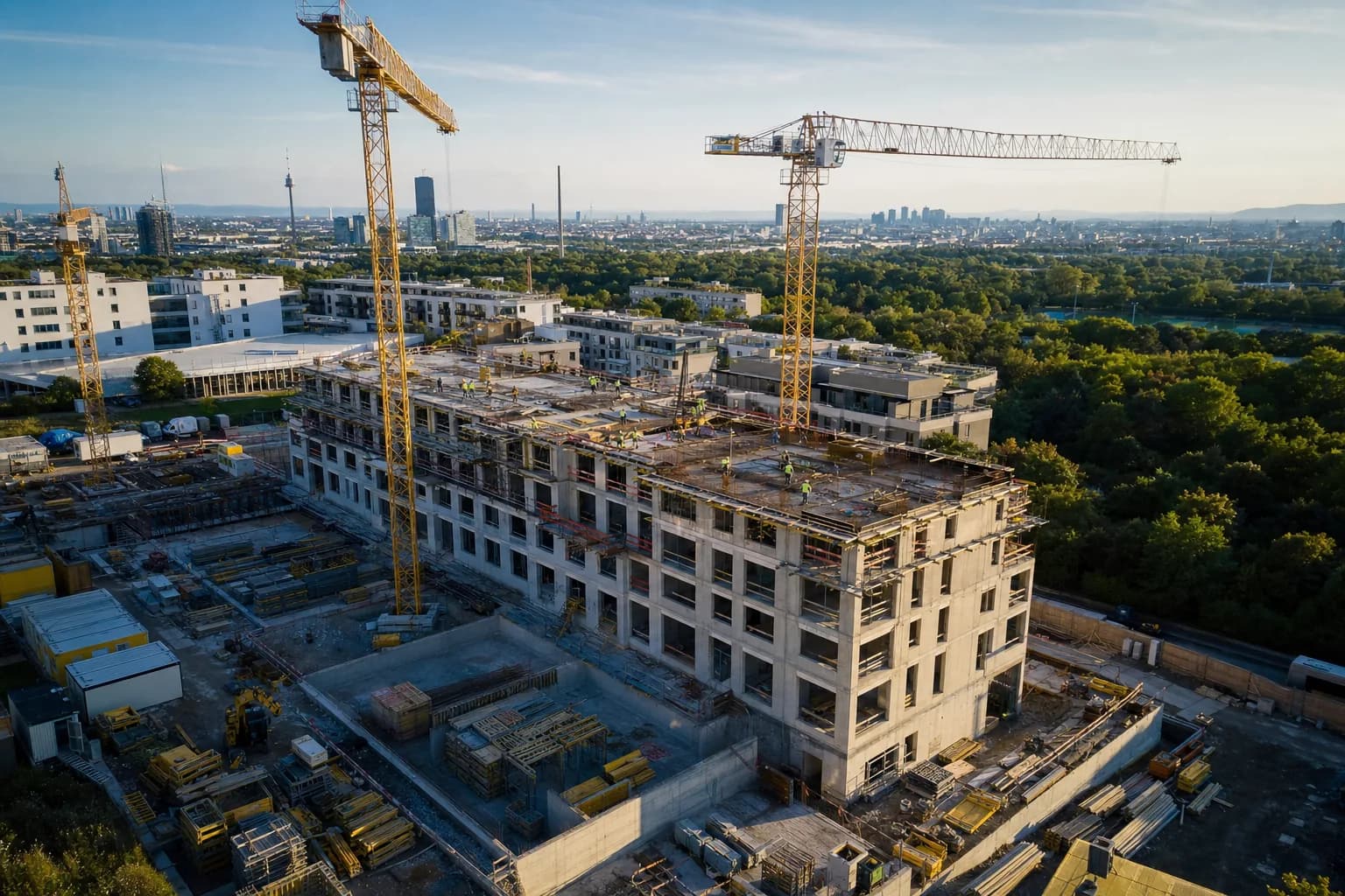 Luftaufnahme der Großbaustelle