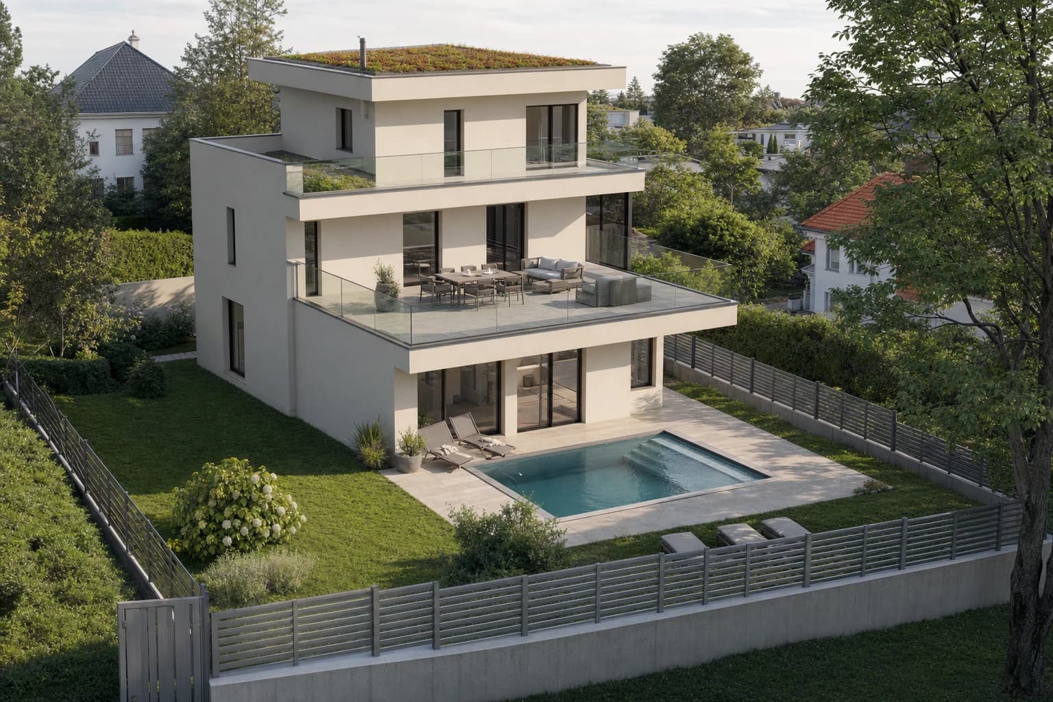 Garten und Pool Villa Klesheimstraße 6 Baden