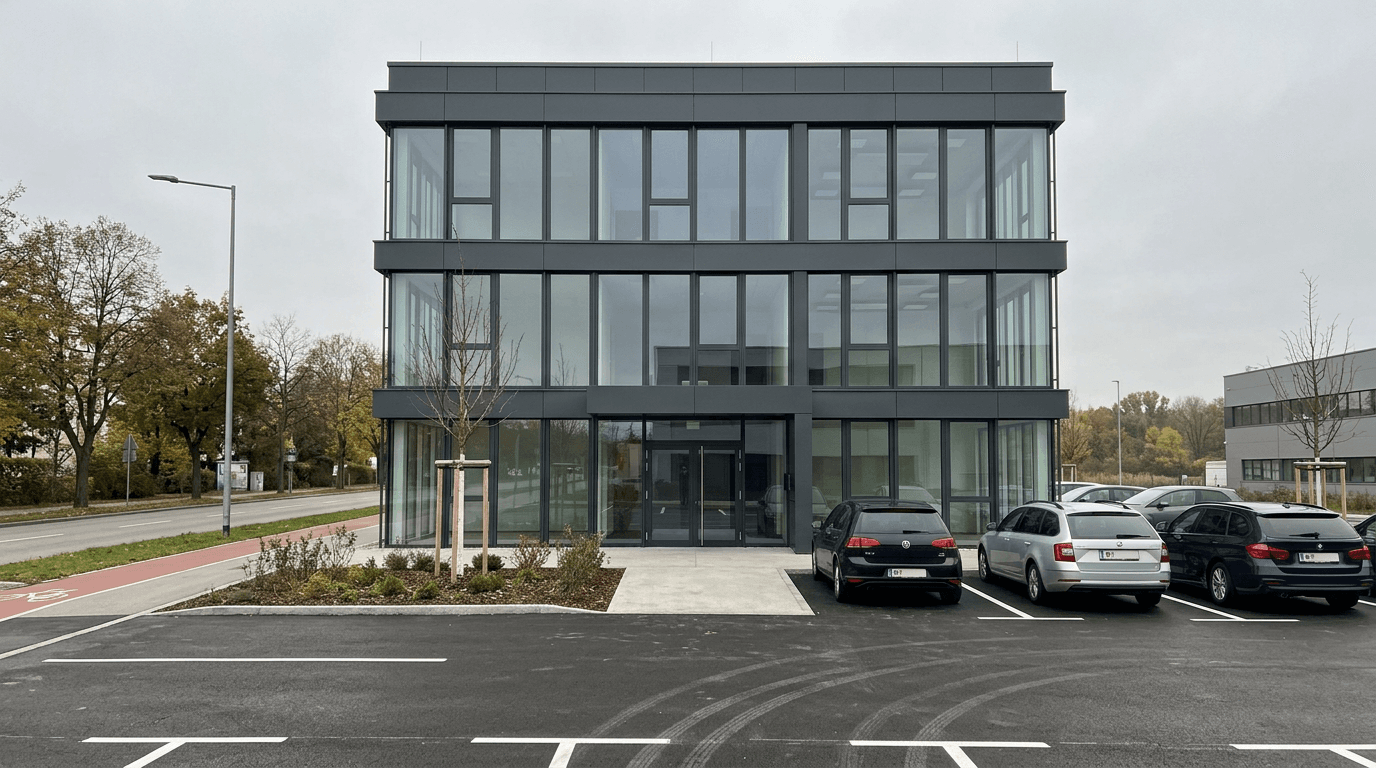 Bürogebäude mit Glasfassade