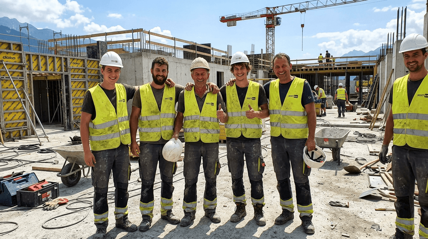 Das DEZET BAU Team auf der Baustelle